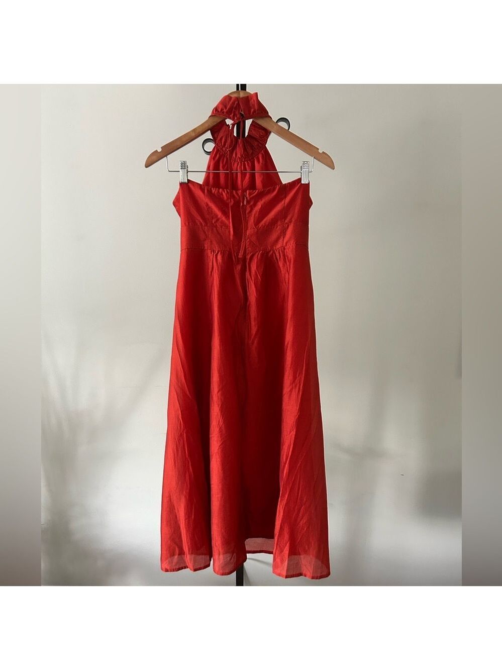Banana Republic Halter Midi Dress, Size 4, Colour Burnt Orange. - Picture 3 of 9